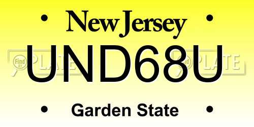 UND68U New Jersey License Plate