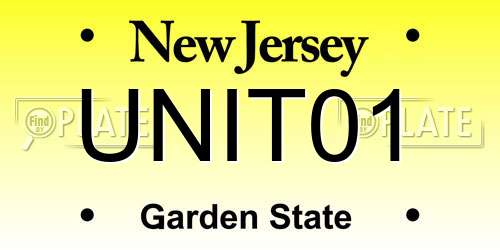 UNIT01 New Jersey License Plate