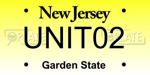 UNIT02 New Jersey License Plate