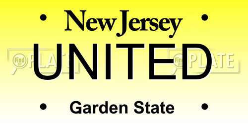 UNITED New Jersey License Plate
