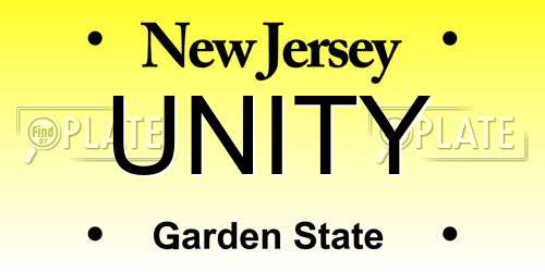 UNITY New Jersey License Plate