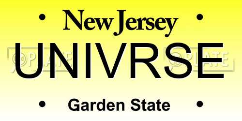 UNIVRSE New Jersey License Plate