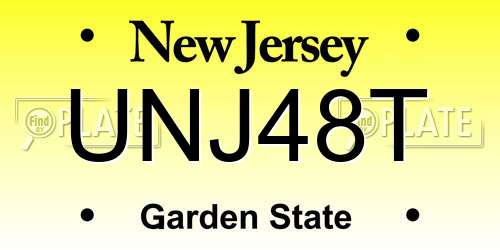 UNJ48T New Jersey License Plate