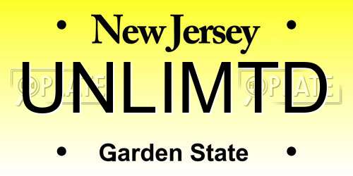 UNLIMTD New Jersey License Plate