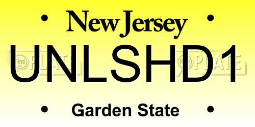 UNLSHD1 New Jersey License Plate