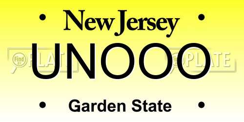 UNOOO New Jersey License Plate