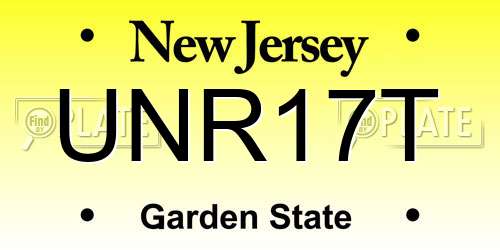 UNR17T New Jersey License Plate