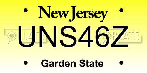 UNS46Z New Jersey License Plate