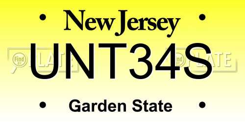 UNT34S New Jersey License Plate