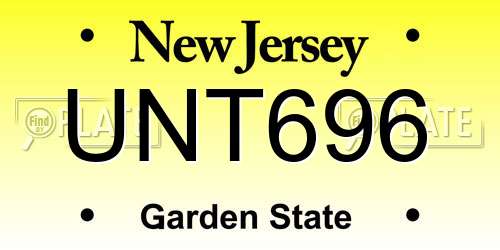 UNT696 New Jersey License Plate