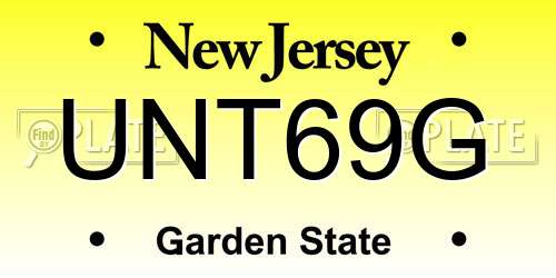 UNT69G New Jersey License Plate