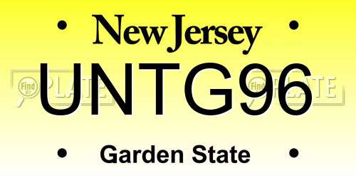 UNTG96 New Jersey License Plate