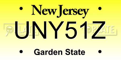 UNY51Z New Jersey License Plate