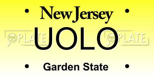 UOLO New Jersey License Plate