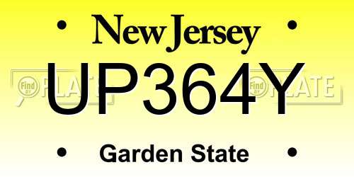 UP364Y New Jersey License Plate