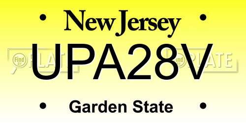 UPA28V New Jersey License Plate