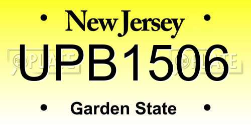 UPB1506 New Jersey License Plate