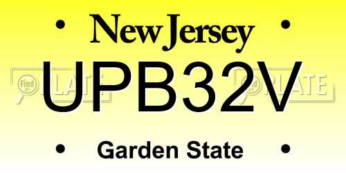 UPB32V New Jersey License Plate