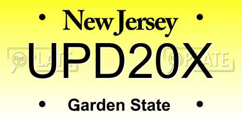 UPD20X New Jersey License Plate