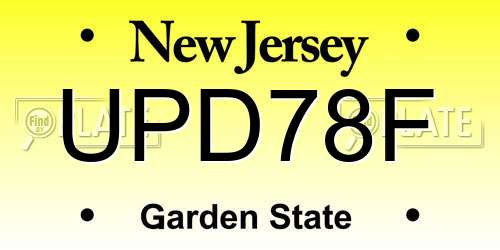 UPD78F New Jersey License Plate
