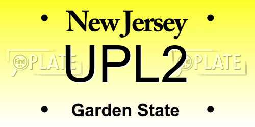 UPL2 New Jersey License Plate