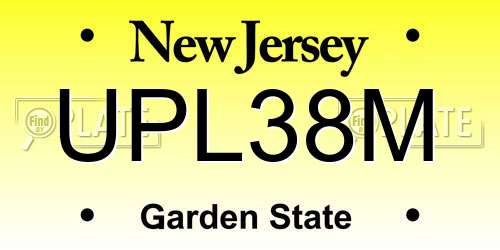 UPL38M New Jersey License Plate