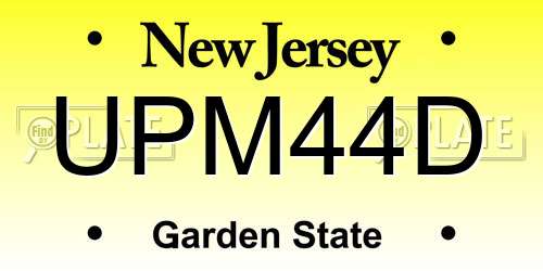 UPM44D New Jersey License Plate