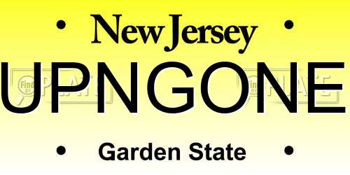 UPNGONE New Jersey License Plate