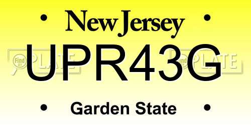 UPR43G New Jersey License Plate