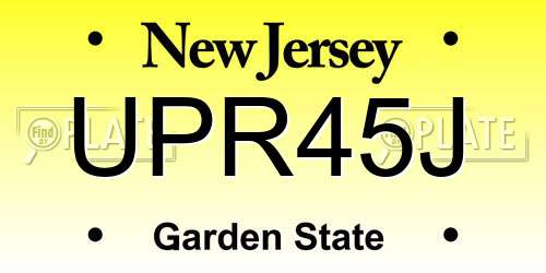 UPR45J New Jersey License Plate