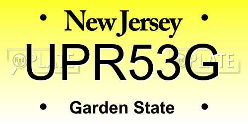 UPR53G New Jersey License Plate