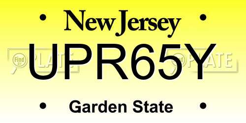 UPR65Y New Jersey License Plate