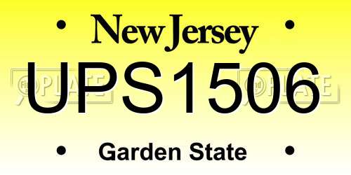 UPS1506 New Jersey License Plate