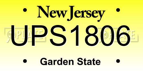 UPS1806 New Jersey License Plate