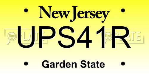UPS41R New Jersey License Plate
