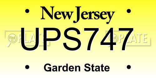 UPS747 New Jersey License Plate