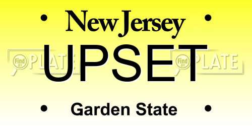 UPSET New Jersey License Plate