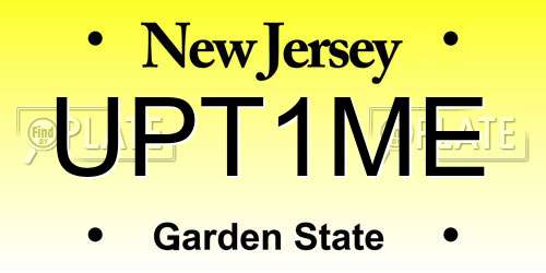 UPT1ME New Jersey License Plate