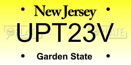 UPT23V New Jersey License Plate