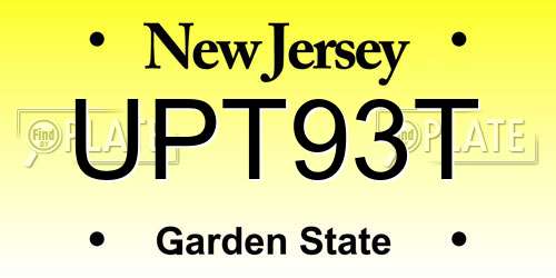 UPT93T New Jersey License Plate