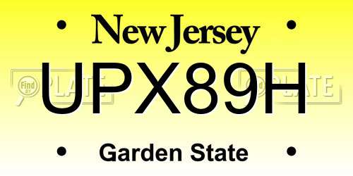 UPX89H New Jersey License Plate