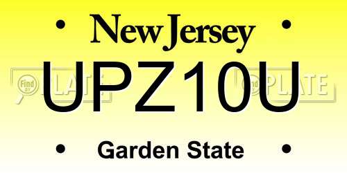 UPZ10U New Jersey License Plate