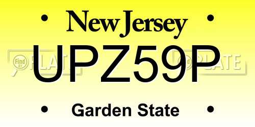 UPZ59P New Jersey License Plate