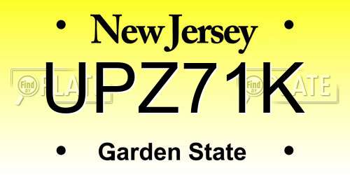 UPZ71K New Jersey License Plate