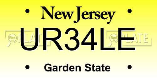UR34LE New Jersey License Plate