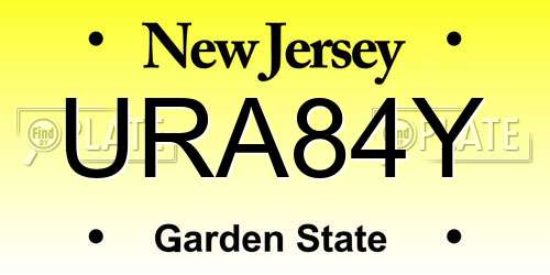 URA84Y New Jersey License Plate