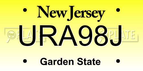 URA98J New Jersey License Plate