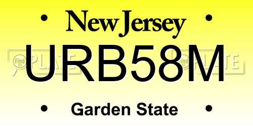 URB58M New Jersey License Plate