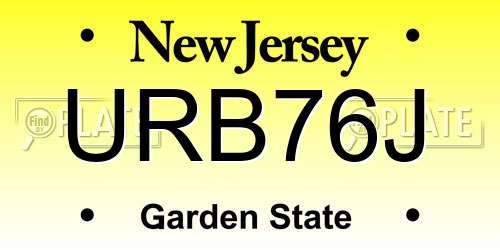 URB76J New Jersey License Plate
