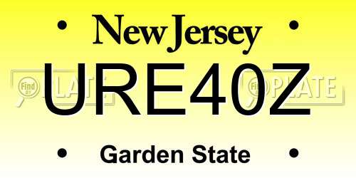 URE40Z New Jersey License Plate